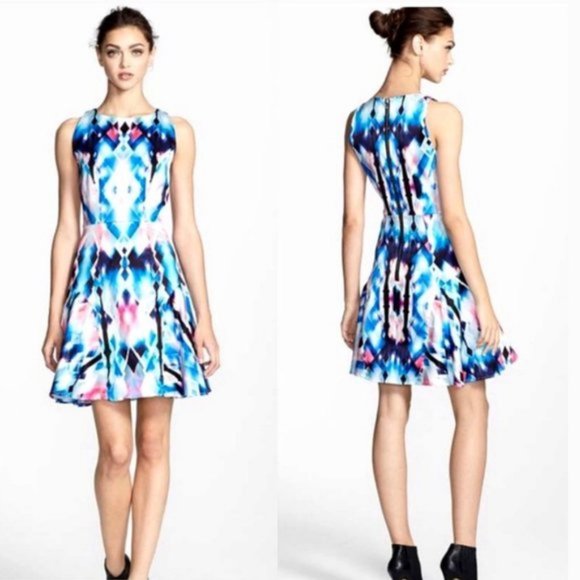 Milly Hologram Sleeveless Fit & Flare Dress - Sz 4 - Picture 1 of 8